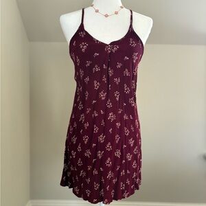 Xhilaration Burgundy Floral Slip Dress